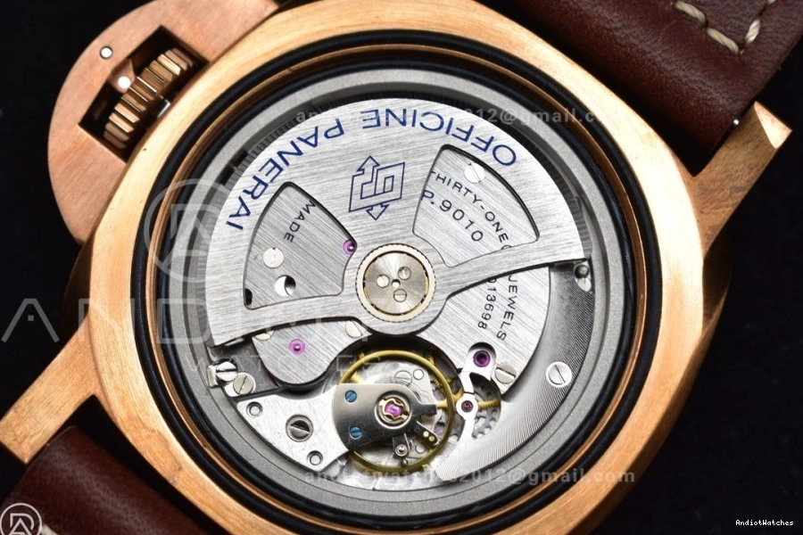 1:1 on VSF SunProtective PAM968 Strap and Brown Clone Calfskin P.9010 Dial Bezel Edition V Best Ceramic 995 Brown Bronzo 0415